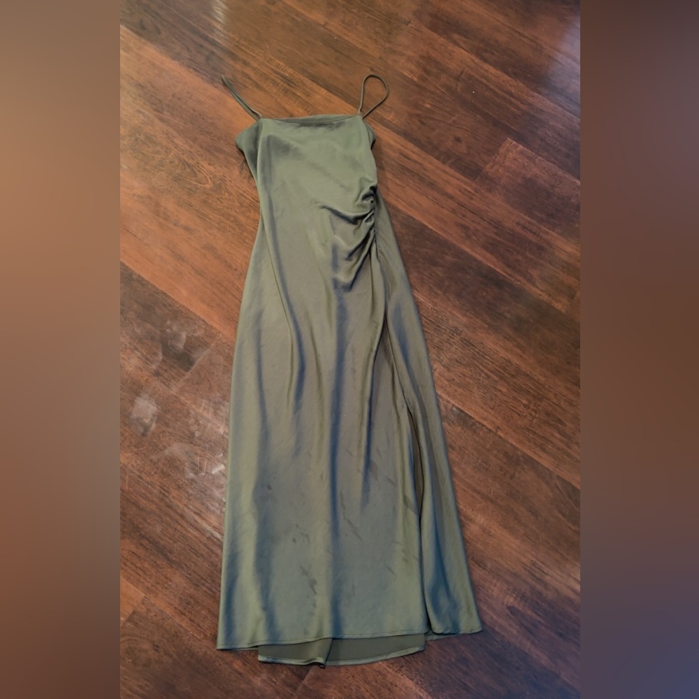 zara- Green satin dress